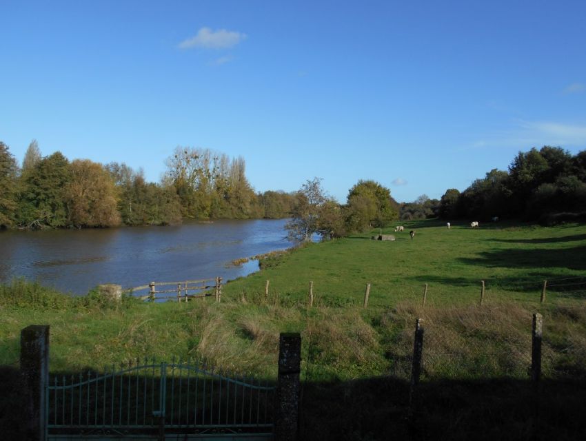 Sablé sur Sarthe Propriété en campagne avec terrain bordé par la rivière Large vue sur la campagne et sur La Sarthe depuis la terrasse