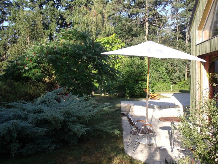 terrasse et environnement boisé