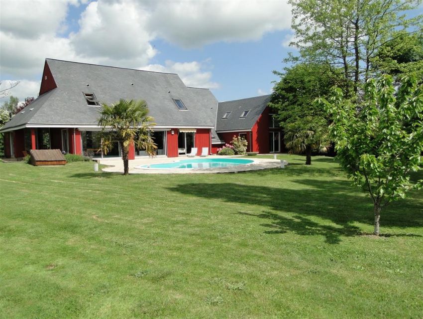 Jardin paysagé avec piscine - villa d'architecte